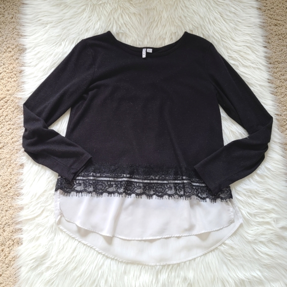 Elle Black Long Sleeve Blouse